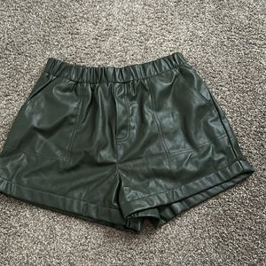 Army green leather shorts!